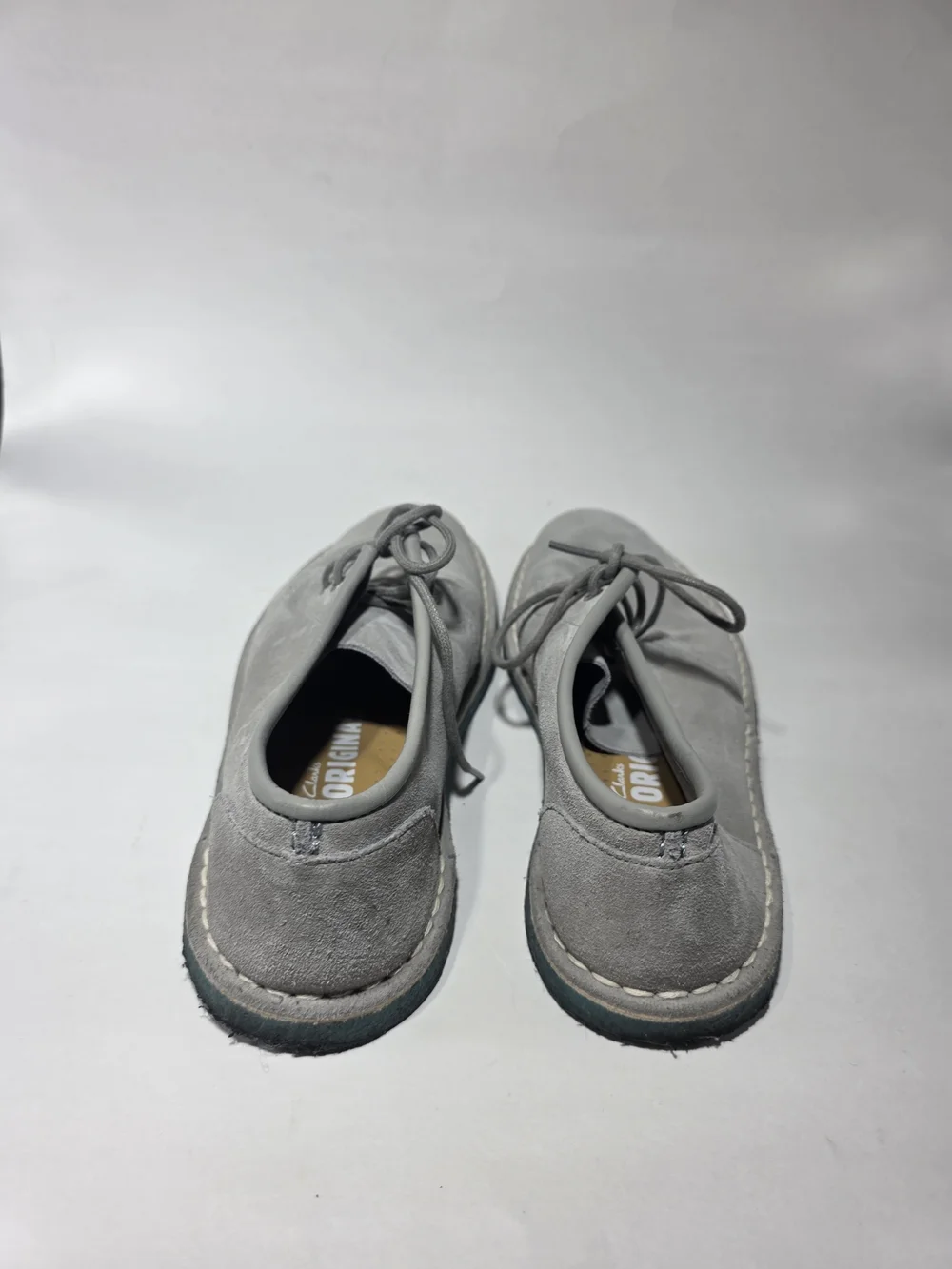 Clarks Originals Men’s 7M Gray Suede Lace Up Casual Wallabee Shoes